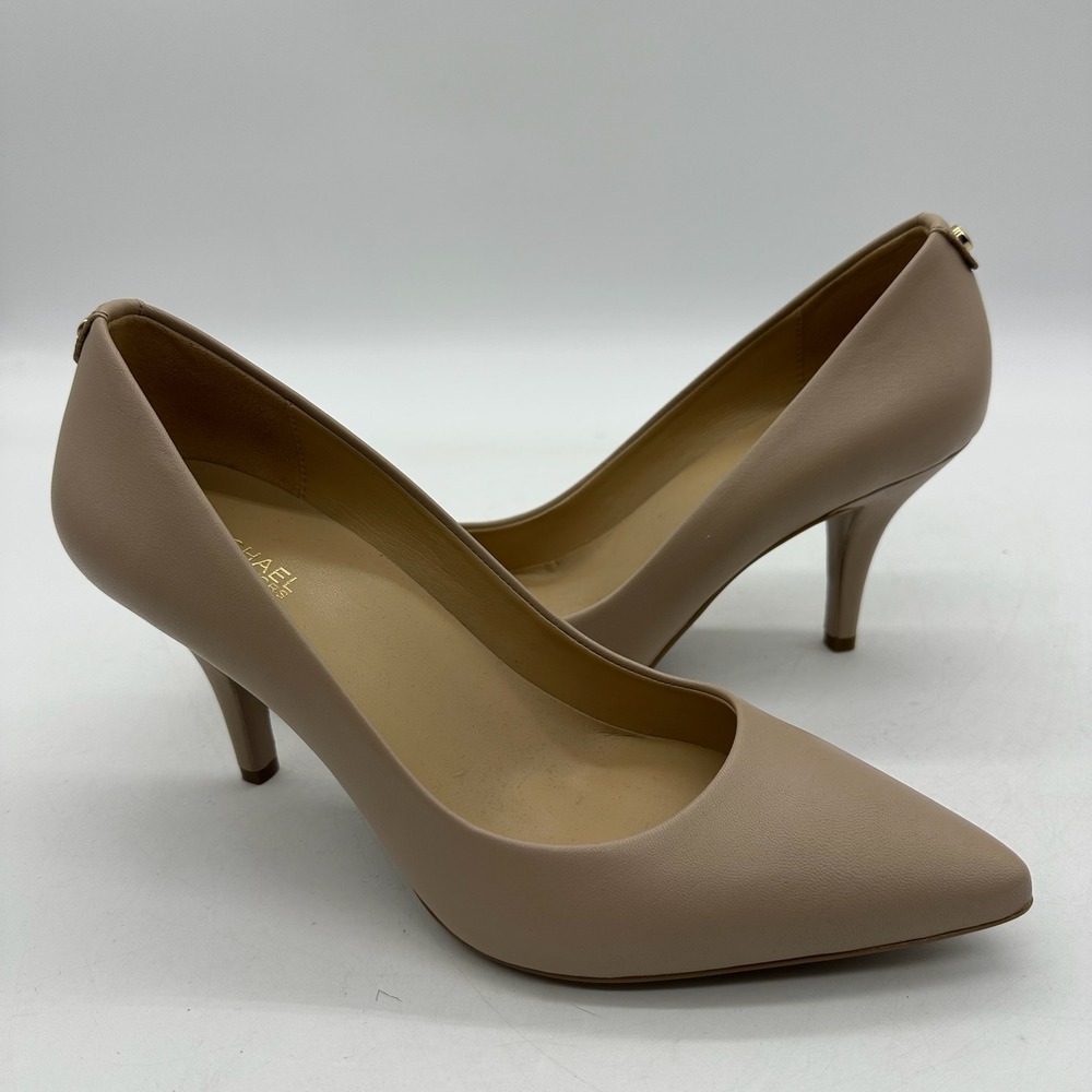 Michael Kors‎ Women Size 8M Dorothy Flex Tan Leather Pointed Toe Stiletto Heels